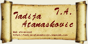 Tadija Atanasković vizit kartica
